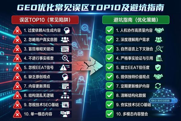 GEO优化常见误区TOP10及避坑指南